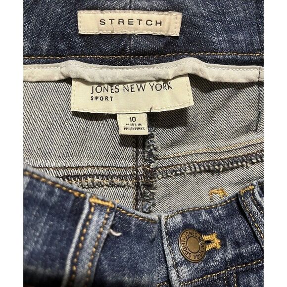 Jones New York Sport Stretch Jeans Women Size 10 Medium Wash Straight Leg - Picture 3 of 4